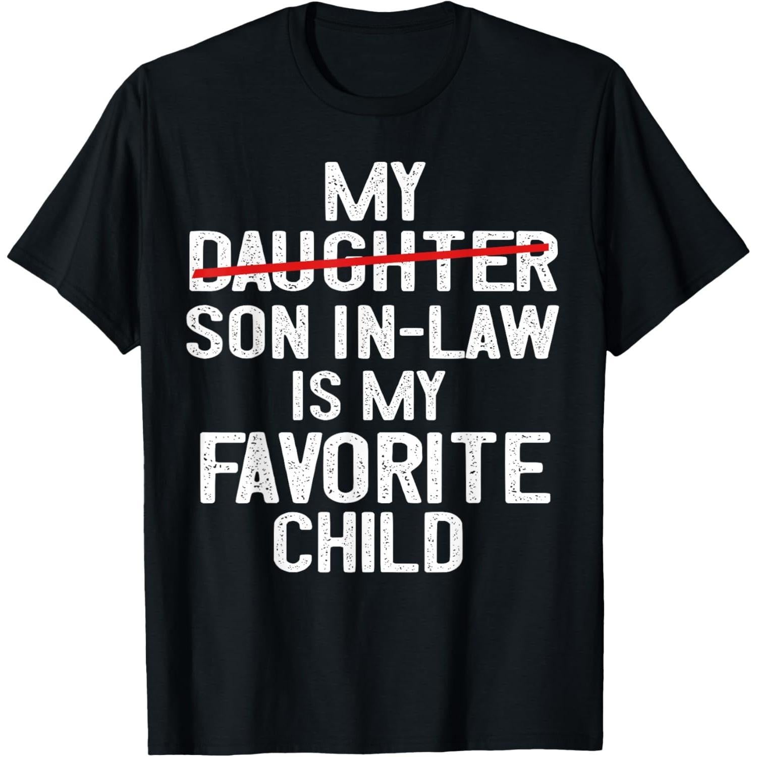 "Favorite Son-In-Law" Funny T-Shirt, Family Humor Gift, Unisex Cotton Tee for Adults